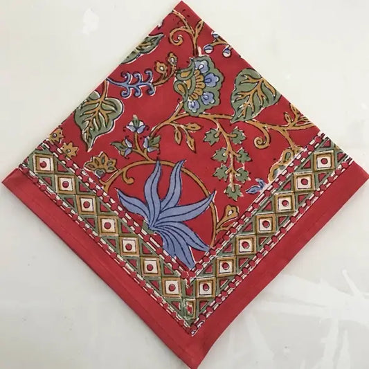 Napkins Indo Fleur Red set of 4