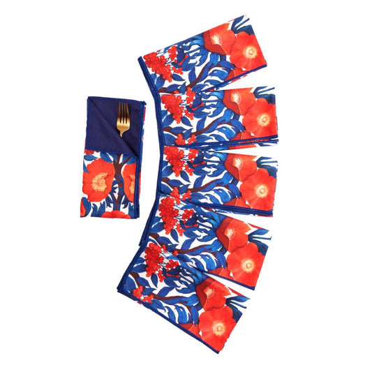 Icelandic Poppy blu Dinner Napkin