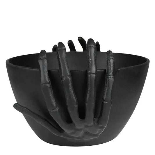 Bowl with Skeleton Hands, Black