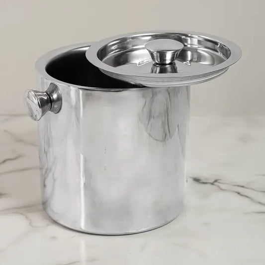 Polished Stainless Steel Ice Bucket with Lid