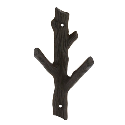 Faux Bois Cast Iron Wall Hook Branch Brown