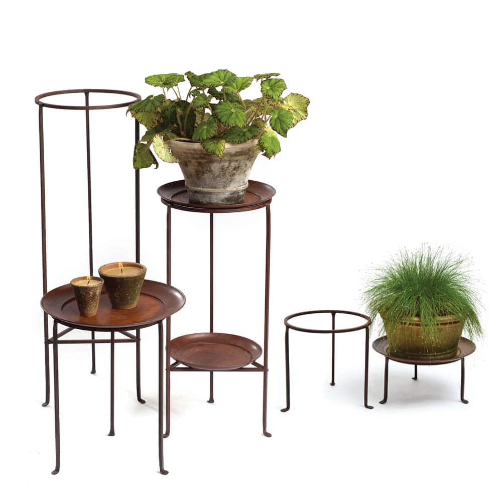 12" Iron Plant Stand Tall-12"Dx37.75"H