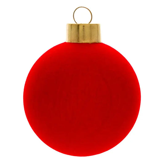 Red Felted Ball Glass Ornament