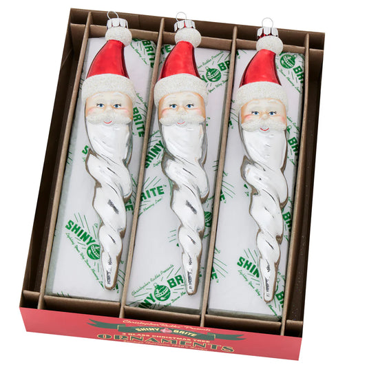 Holiday Splendor Santa Icicles 7'' set of 3