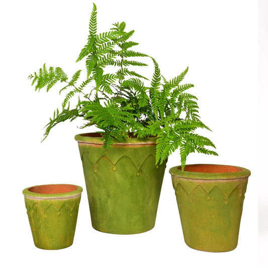 Large Aged Harlequin Planter 12″D 12″H