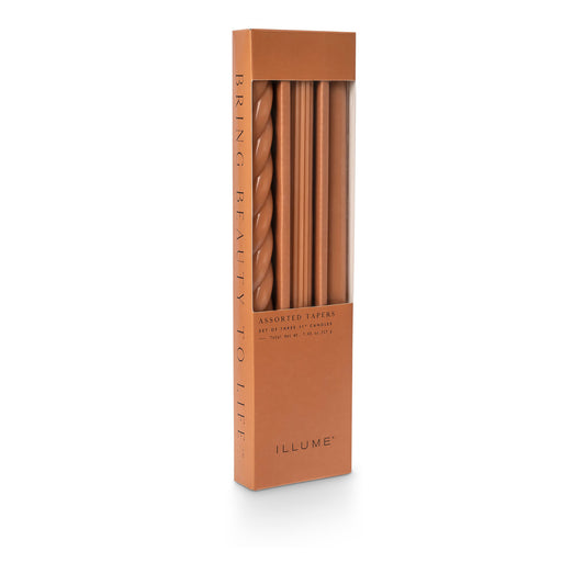 Assorted Candle Tapers 3-Pack terra Tabac