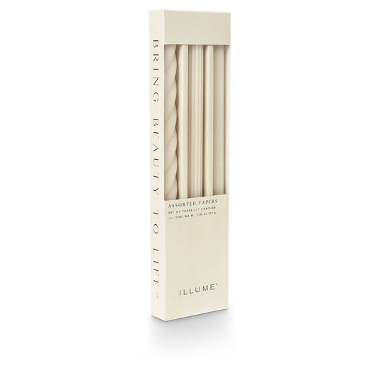 Assorted Candle Tapers 3-Pack Driftwood