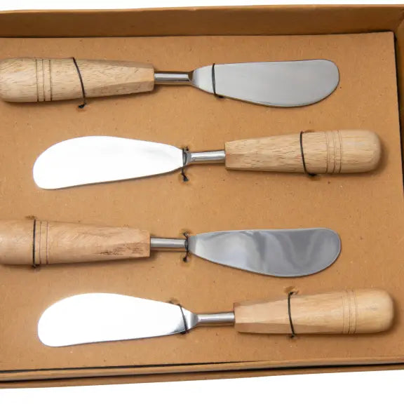 Set of 4 Mango Wood Spreaders