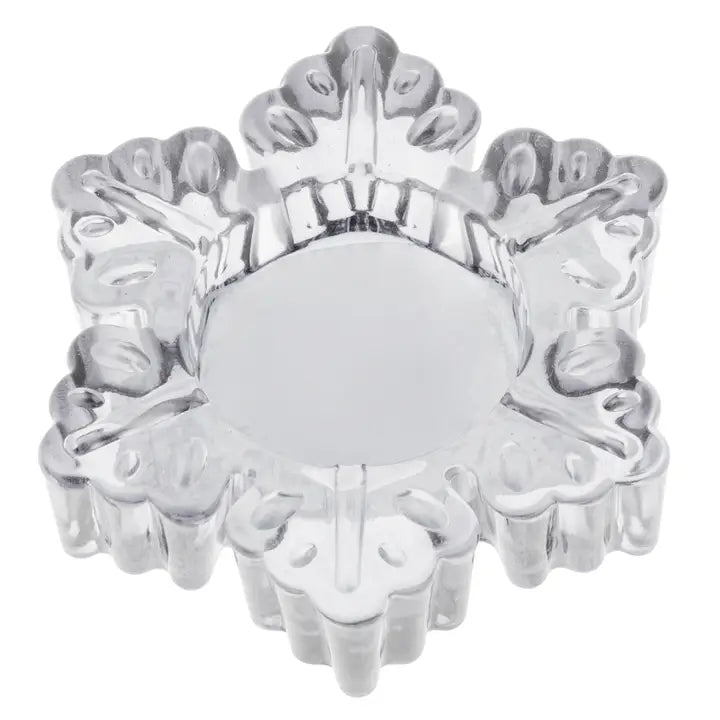 Glass Snowflake Tealight Holder