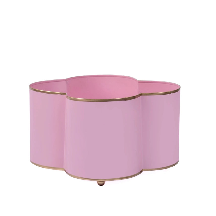 Mattie Quatrefoil Cachepot Planter Light Pink 6 x 12