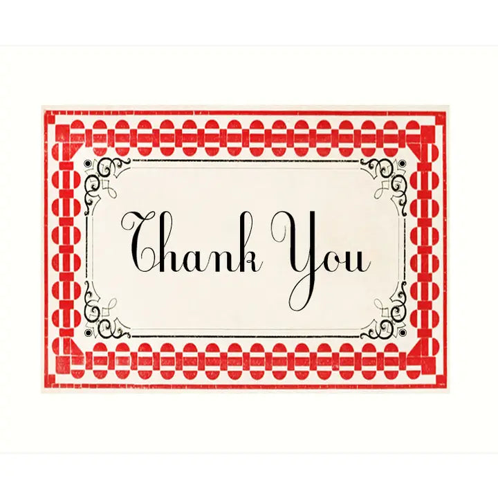 Thank You Red Thank You Greeting Card