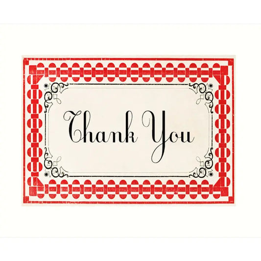 Thank You Red Thank You Greeting Card