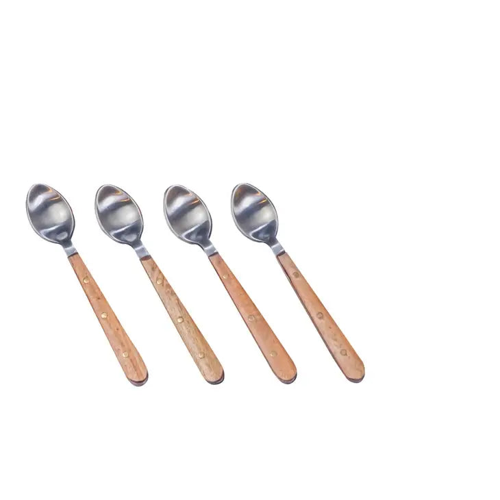 Cocktail Spoons set of 4 with Wood Handles in Giftbox