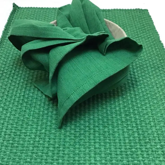 Tablemats Woven Homespun Solid Kelly Green set of 4