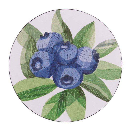 Blueberry Bunch Round Coaster set of 4