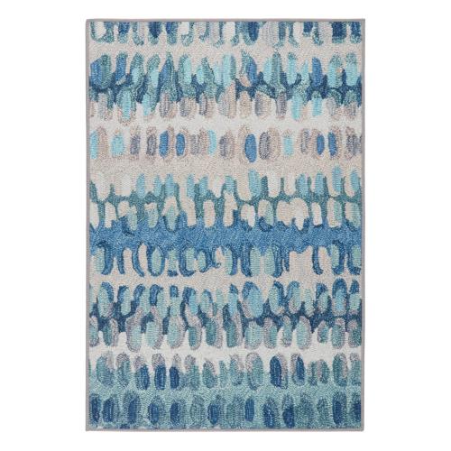 Paint Chip Machine Washable Rug Blue 2x3