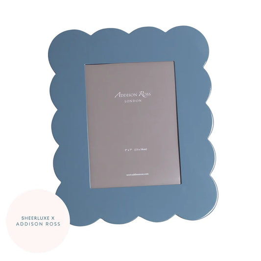 Chambray Blue Lacquered Scallop Photo Frame 5 x 7