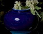 Glossy Porcelain Mini Apple Vase Indigo