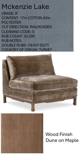 Armless Chair style # 3588-08 in Mckenzie Lake grade R wood finish Dune on Maple