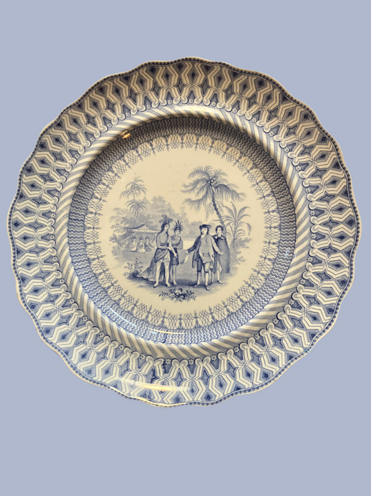 William Penn Treaty Blue Transferware Plate
