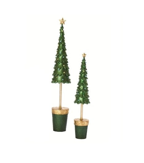9" Plain Scalloped Topiary Tree w/Star (Evergreen)