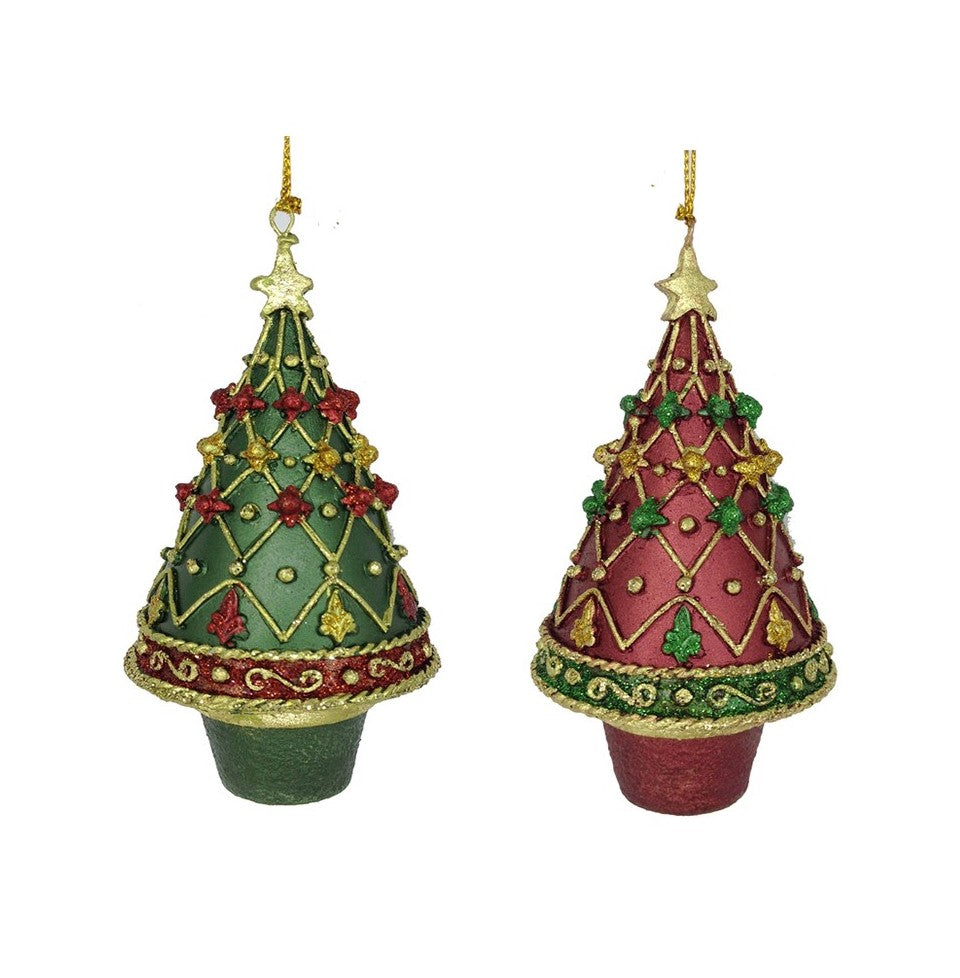 4" Ornate Fleur De Lis Ornament (Trad. Green)