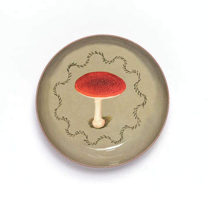Enamel Printed Tray - Mushroom
