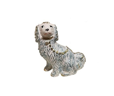 3.5" Chinoiserie Dog Ornament (White/Blue)