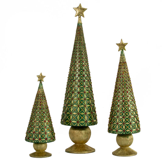 9" Diamond Burst Cone Tree (Trad. Green)