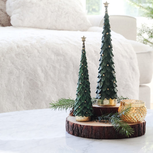 10.75" Holly Slim Tree w/Star (Pine Green)