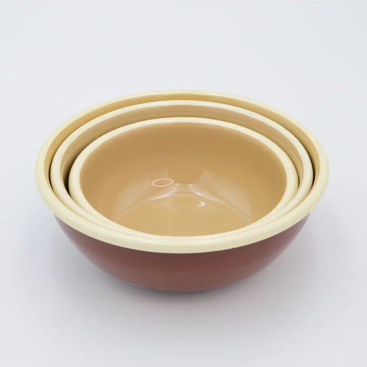 Enamel Bowls Set of 3 Chestnut