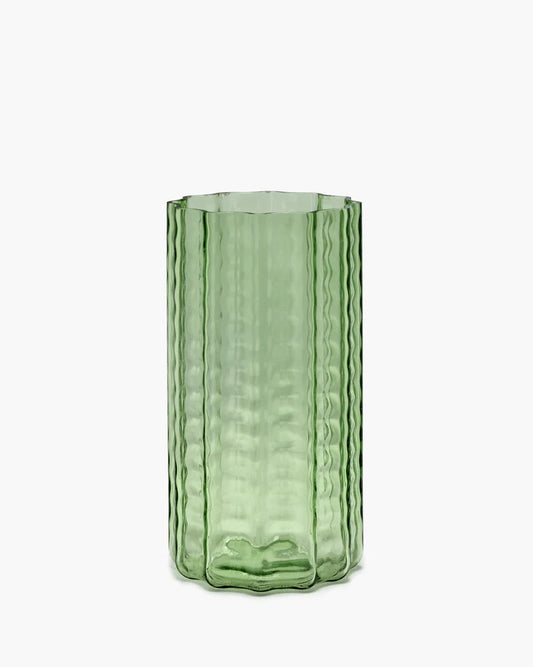 Green Transparent Waves Vase 02