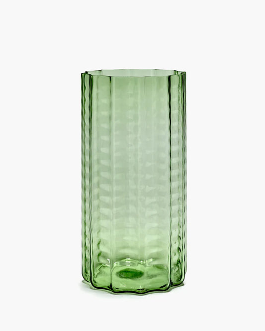 Green Transparent Waves Vase 03