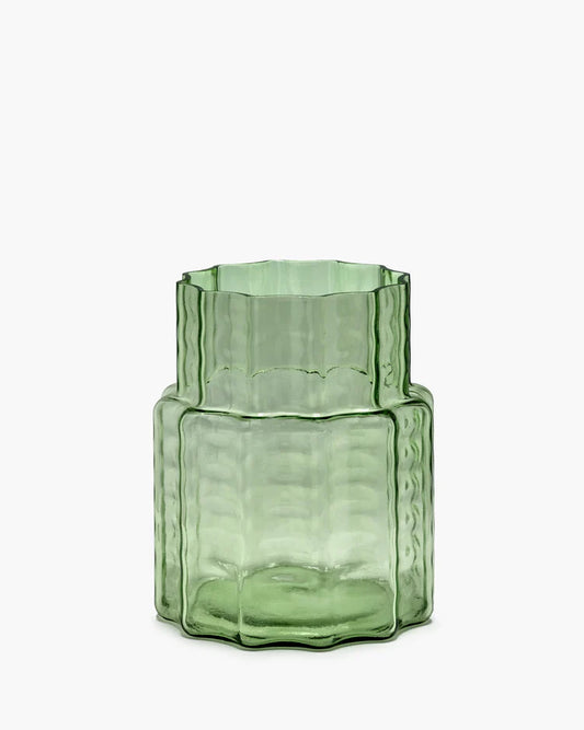 Green Transparent Waves Vase No 4