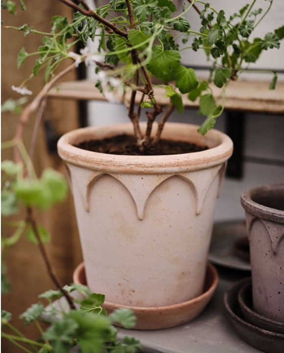 Elizabeth 25 cm / 9.8 in pot & tray in Rosa Terracotta