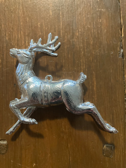 Vintage Silver Plastic Deer