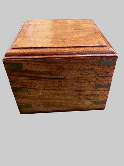 Vintage Ship Compass in wooden Box