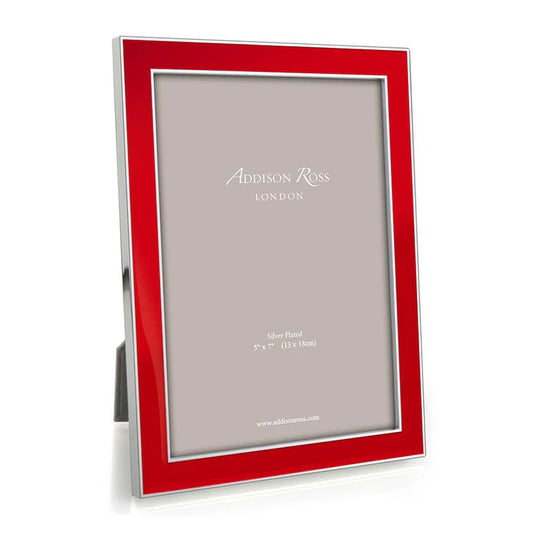 Red Enamel & Silver Frame 5 x 7