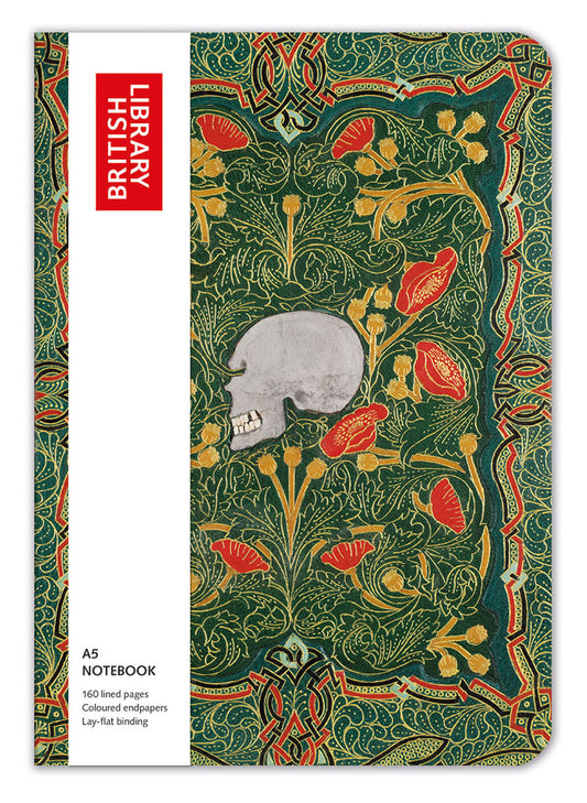 British Library Skulls and Roses A5 Notebook