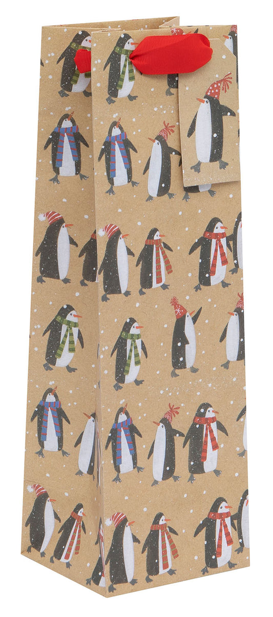 Penguins Wine Bottle Gift Bag