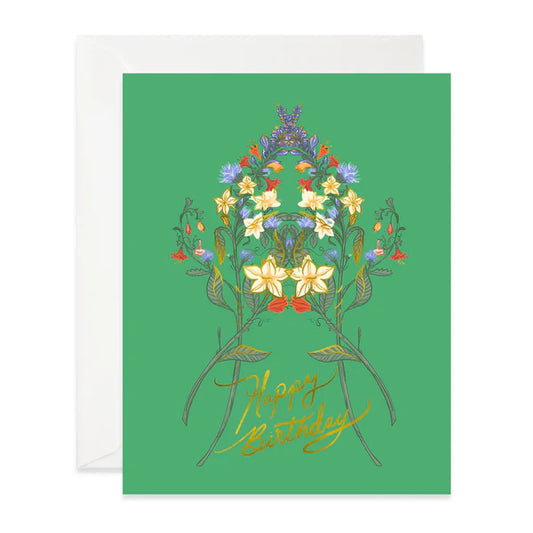 Happy Birthday Mirrored Floral