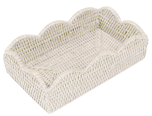 Rattan Scallop Guest Towel Holder