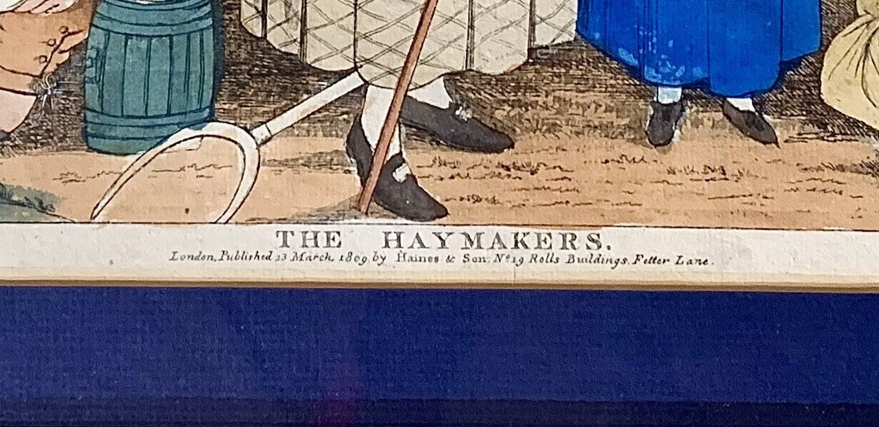 The Haymakers Antique Print in Gold Frame