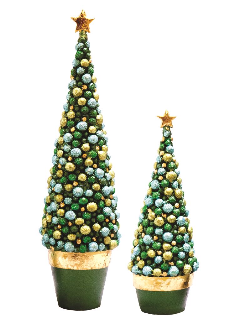 13" Bolsie Cone Tree w/Star (Evergreen)