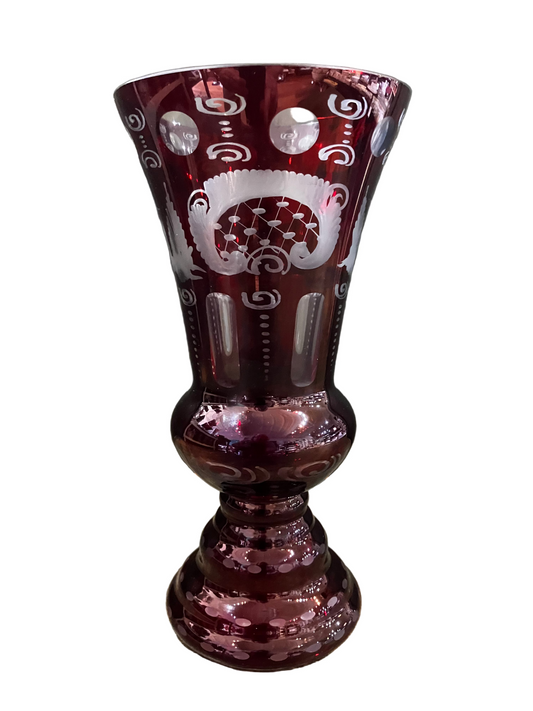 Red Etched Vase