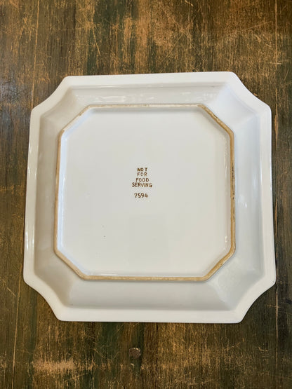Vintage Square Dish with Eagle