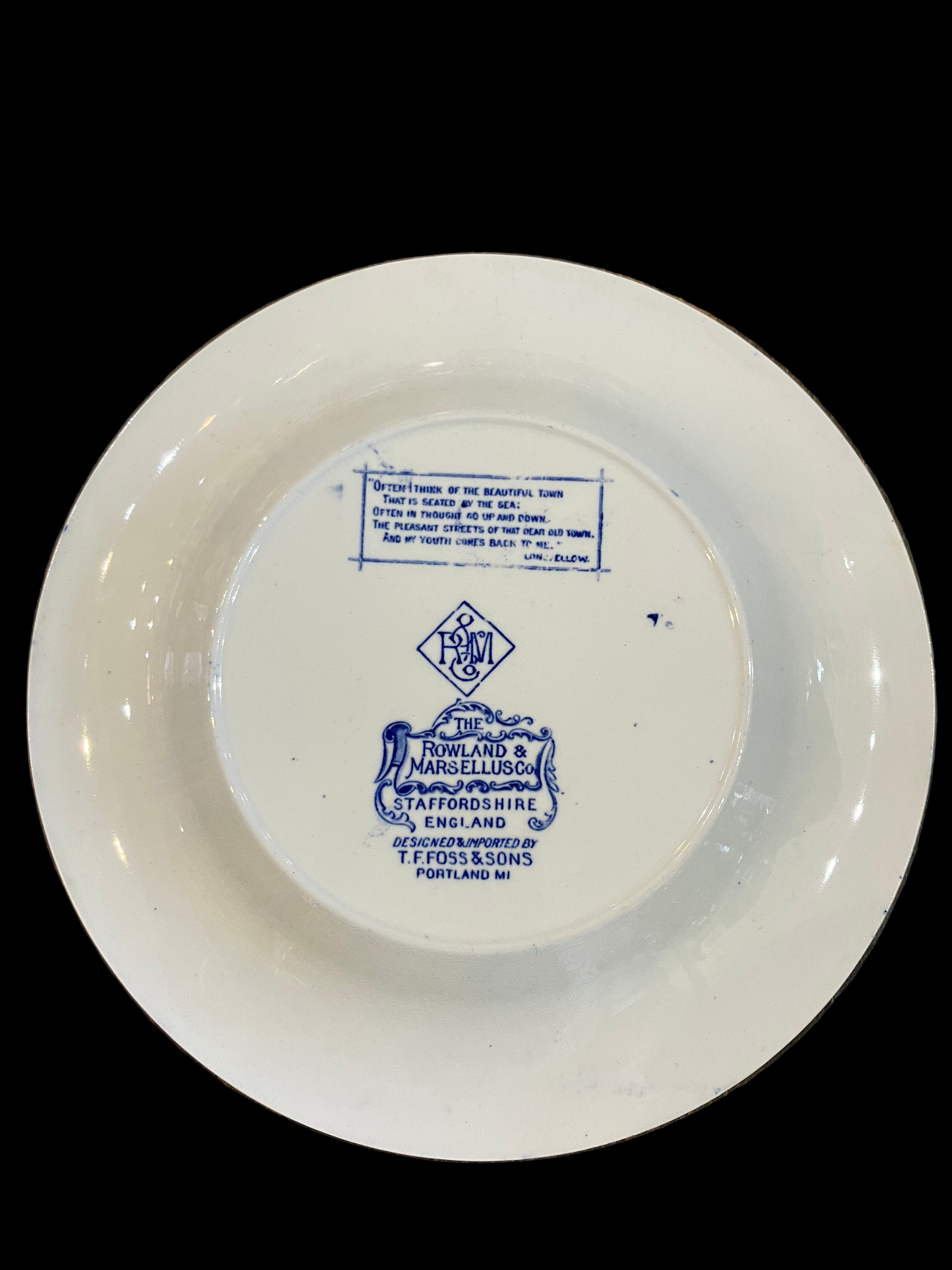 Staffordshire Longfellow Plate