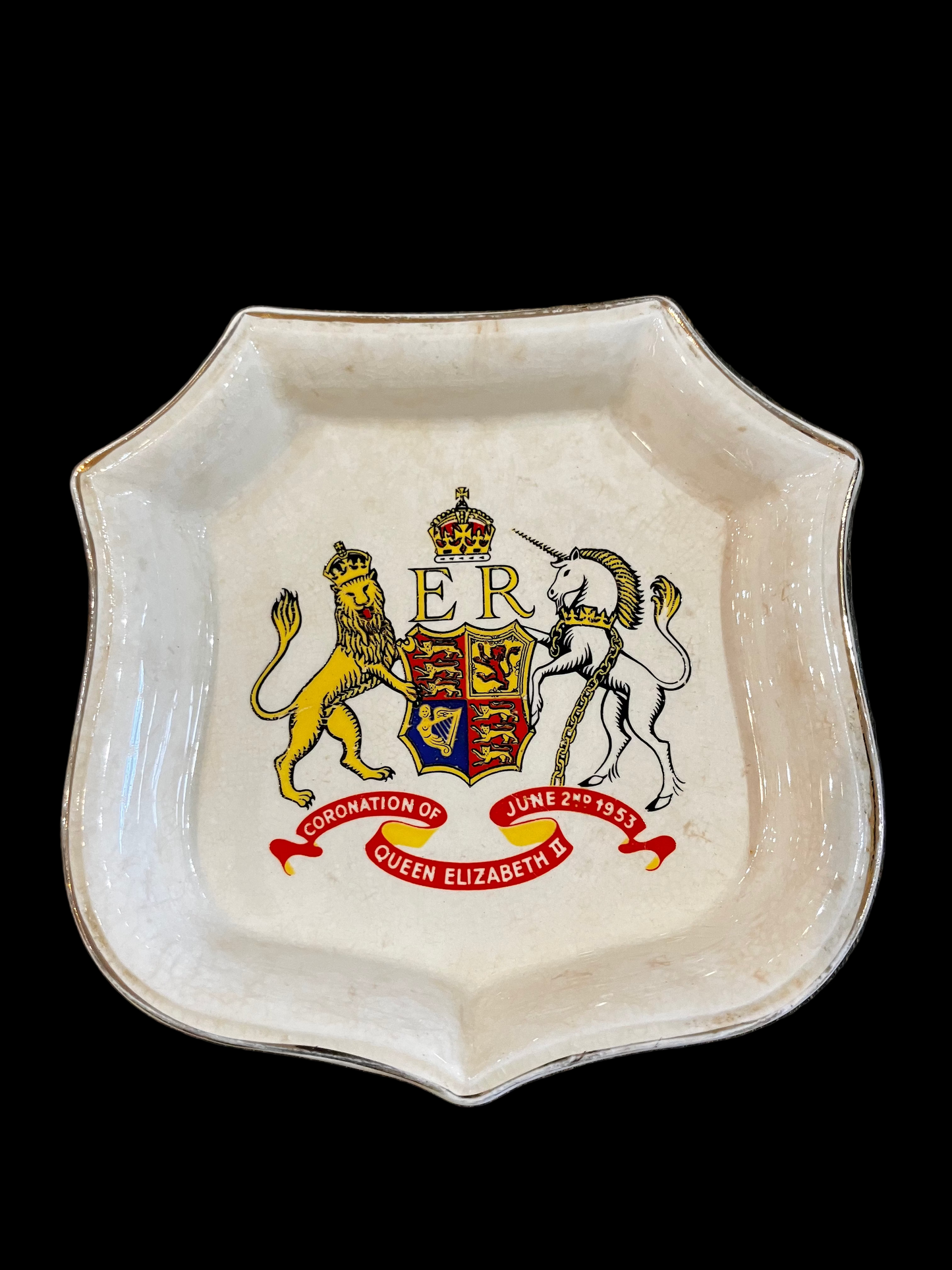 Shield Shape Tray Queen Elizabeth II Coronation