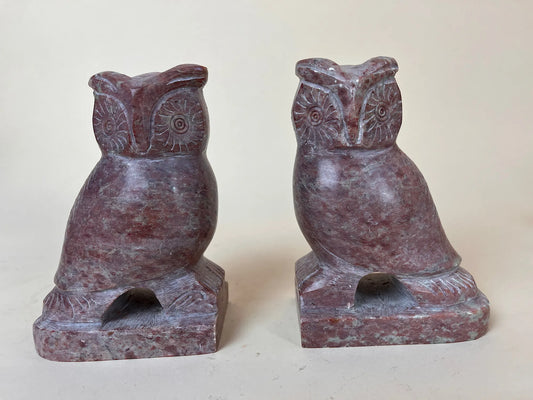 Soapstone Owl Bookends