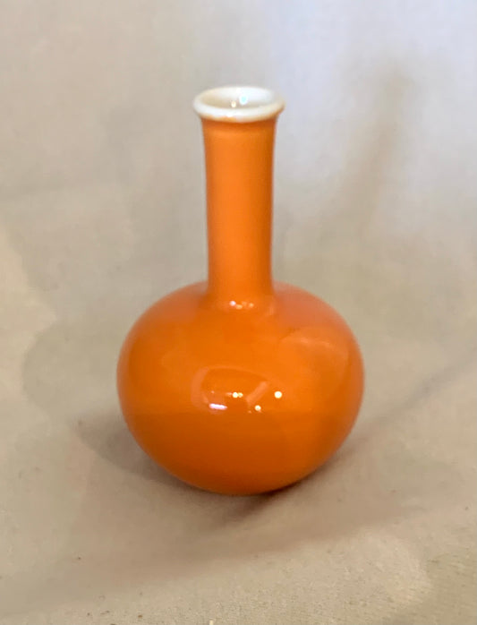Glossy Porcelain Mini Beauty Vase Orange